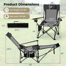 Reclining Camping Chair with Removable Footrest and Adjustable Backrest by LJGDeals