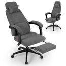 Reclining Office Chair Chenille Fabric Upholstered Computer Desk Chair-Gray by LJGDeals