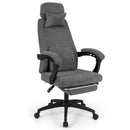 Reclining Office Chair Chenille Fabric Upholstered Computer Desk Chair-Gray by LJGDeals