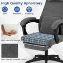 Reclining Office Chair Chenille Fabric Upholstered Computer Desk Chair-Gray by LJGDeals