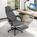 Reclining Office Chair Chenille Fabric Upholstered Computer Desk Chair-Gray by LJGDeals