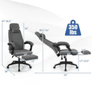 Reclining Office Chair Chenille Fabric Upholstered Computer Desk Chair-Gray by LJGDeals