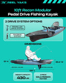 Recon 10ft Fin Drive Modular Fishing Kayak by ReelYaks