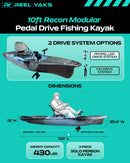 Recon 10ft Propeller Drive Modular Fishing Kayak by ReelYaks