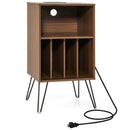 Record Player Stand with Charging Station for Living Room Bedroom-Walnut by LJGDeals