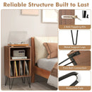 Record Player Stand with Charging Station for Living Room Bedroom-Walnut by LJGDeals