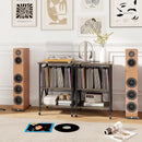 Mid-Century Record Player Stand with Built-in Charging Station by LJGDeals