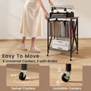 Mid-Century Record Player Stand with Built-in Charging Station by LJGDeals