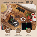 Record Player Stand with Charging Station and Metal Frame