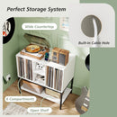 Record Player Stand with Charging Station and Metal Frame