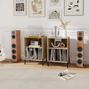 Record Player Stand with Record Storage Shelf and Charging Station by LJGDeals