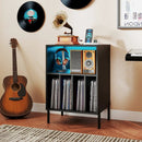 Record Player Stand with LED Light and Charging Station by LJGDeals