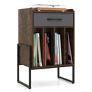 Record Player Stand with Drawer and Record Holder