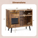 Record Player Stand with LED Light and Power Outlets by DirectDeals
