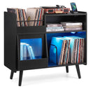 Record Player Stand with LED Light and Power Outlets by DirectDeals