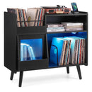 Record Player Stand with LED Light and Power Outlets by LJGDeals
