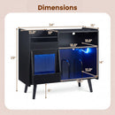 Record Player Stand with LED Light and Power Outlets by LJGDeals