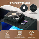 Record Player Stand with LED Light and Power Outlets by LJGDeals