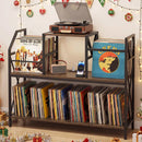 Record Player Stand with Power Outlets & Vinyl Storage by DirectDeals
