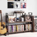 Record Player Stand with Power Outlets & Vinyl Storage by DirectDeals