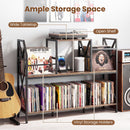 Record Player Stand with Power Outlets & Vinyl Storage by DirectDeals