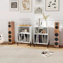 Record Player Stand with Record Storage Shelf and Charging Station by LJGDeals