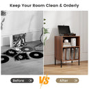 Record Player Stand with Record Storage Shelf and Charging Station by LJGDeals