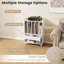 Record Rolling Turntable Player Stand with Drawer-White