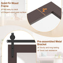 Rectangle Barn Door Style Wall Mounted Mirror with Solid Wood Frame