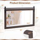 Rectangle Barn Door Style Wall Mounted Mirror with Solid Wood Frame