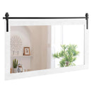Rectangle Barn Door Style Wall Mounted Mirror with Solid Wood Frame by LJGDeals