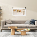 Rectangle Barn Door Style Wall Mounted Mirror with Solid Wood Frame