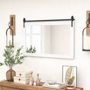 Rectangle Barn Door Style Wall Mounted Mirror with Solid Wood Frame by LJGDeals