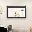 Rectangle Barn Door Style Wall Mounted Mirror with Solid Wood Frame by LJGDeals