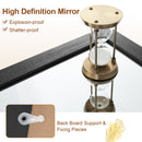 Rectangle Barn Door Style Wall Mounted Mirror with Solid Wood Frame