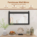 Rectangle Barn Door Style Wall Mounted Mirror with Solid Wood Frame by LJGDeals
