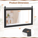 Rectangle Barn Door Style Wall Mounted Mirror with Solid Wood Frame