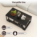 Rectangle Coffee Table 2-tier Industrial Accent Table with Storage Shelf and Compartment by LJGDeals