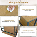 Rectangle Coffee Table 2-tier Industrial Accent Table with Storage Shelf and Compartment by LJGDeals