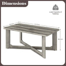 Rectangle Coffee Table Rubber Wood Base with X-Shaped Base-Gray by LJGDeals