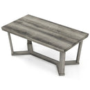 Rectangle Coffee Table Rubber Wood Base with Cross-Shaped Base-Gray by LJGDeals