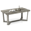 Rectangle Coffee Table Rubber Wood Base with Cross-Shaped Base-Gray by LJGDeals