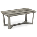 Rectangle Coffee Table Rubber Wood Base with Cross-Shaped Base-Gray by LJGDeals