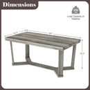 Rectangle Coffee Table Rubber Wood Base with Cross-Shaped Base-Gray by LJGDeals