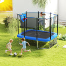 Rectangle Outdoor Trampoline 10 x 8 FT Heavy-Duty Trampoline with Basketball Hoop by LJGDeals