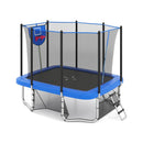 Rectangle Outdoor Trampoline 10 x 8 FT Heavy-Duty Trampoline with Basketball Hoop by LJGDeals