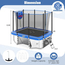 Rectangle Outdoor Trampoline 10 x 8 FT Heavy-Duty Trampoline with Basketball Hoop by LJGDeals
