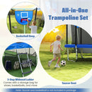 Rectangle Outdoor Trampoline 10 x 8 FT Heavy-Duty Trampoline with Basketball Hoop by LJGDeals