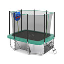 Rectangle Outdoor Trampoline 10 x 8 FT Heavy-Duty Trampoline with Basketball Hoop by LJGDeals