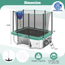 Rectangle Outdoor Trampoline 10 x 8 FT Heavy-Duty Trampoline with Basketball Hoop by LJGDeals